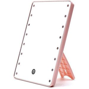 Make-Up Spiegel Met 8/16 Leds Cosmetische Spiegel Met Touch Dimmer Batterij Operated Stand Voor Tafelblad Badkamer Reizen