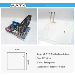 Transparant Acryl Itx Computer Case Diy Open Matx Pc Desktop Case Diy Base Stand Voor Atx Computer Chassis Box Rack frame