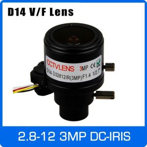 3Megapixel Varifocale Cctv Lens 2.8-12 Mm D14 Mount 1/2.7 Inch Met DC-IRIS Voor 720P/1080P Ip/Ahd Camera