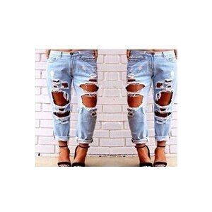 Mode Vernietigd Ripped Verontruste Losse Denim Broek Vrouwen Verschansten Jeans Broek