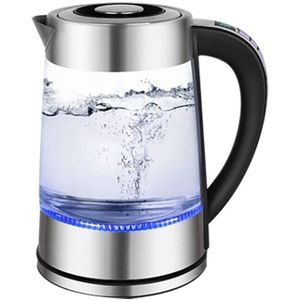 1.8L Blauwe Led Licht Elektrische Glas Ketel 1800W Koffie Kettle Pot Met Temperatuurregeling &amp; Keep-Warm functie
