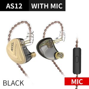 Kz AS12 12BA Balanced Armature Drives Oortelefoon Hifi Bass In Ear Monitor Headset Noise Cancelling Oordopjes Zinklegering Oortelefoon