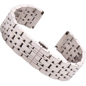 18Mm 20Mm 22Mm Metalen Horlogebanden Armband Zilver Gepolijst Rvs Klokken Horloge Band Accessoires