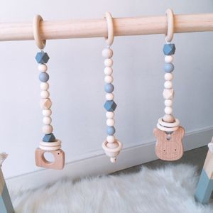 INS Scandinavische Stijl Houten Kralen Ornamenten Baby Rammelaar Kinderwagen Opknoping Hanger Play Gym Speelgoed Accessoires Nursery Decor Foto Props