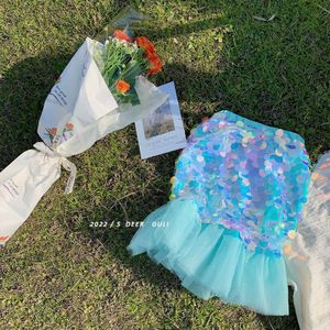 Mermaid Rok Voor Meisjes Koreaanse Versie Blue Sequin Rokken Lente Zomer Multi-layer Prinses Rok Fishtail Rok Kinderen Dragen