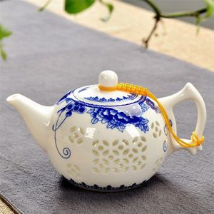 Traditionele Chinese Blauw Witte Rijst Patroon Porselein Thee Pot 170 Ml Oude China Keramische Theepot Puer Kongfu Thee Set Samovar