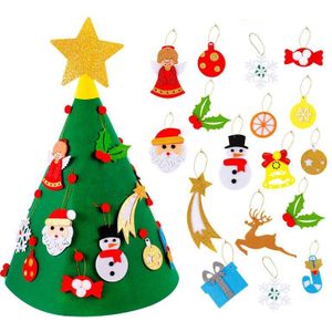 Kids Diy Vilt Kerstboom Kerst Decoratie Voor Thuis Navidad Jaar Kerst Ornamenten Kerstman Xmas Tree