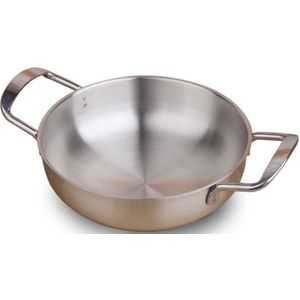 18/20/22CM Rvs Paella Koken Pan Hotpot Soep Stockpot Voor Rivierkreeft Zeevruchten Keuken Kookgerei Voor inductie Kookplaat