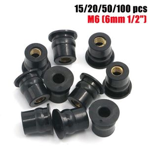 15 20 50 100 Stuks M6 Rubber Goed Noten Voorruit Kuip Cowl 6 Mm 1/2 ""Wellnuts Universele Voorruit Goed moer Schroeven Accessoires