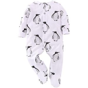 Herfst Baby Boy Kleding Ronde Hals Lange Mouw Penguin Print Baby Boy Romper Pasgeboren Kleding Jumpsuit Baby Meisje Kleding Outfits