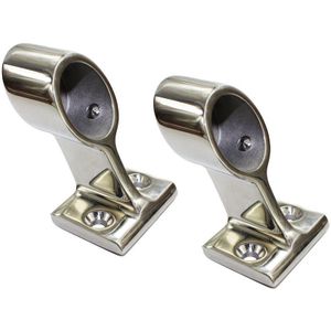 2 Stuks 316 Rvs Stanchion Hand Rail Montage Linksvoor 7/8 Inch 1 Inch Mariene Hardware Stanchion Voor 22mm En 25Mm Buis