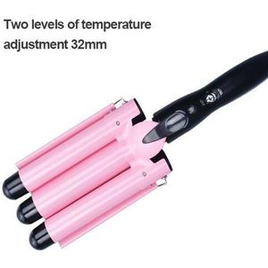 Roze Kleur Drie-Stick Krultang Lcd Temperatuurregeling Water Rimpel Haar Curling Iron Hair Curler Vrouwen Haar Styling tool