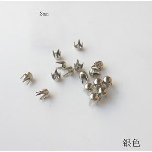 100 Stks/partij Diy Klinknagel Paddestoel Hoofd Ronde Klauw Vier Voet Nail Zilveren Lederen Craft Kleding Schoen Zak Decoratie