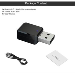 Draadloze Bluetooth 5.1 Usb Receiver Adapter Music Speakers Handsfree Bellen 3.5Mm Aux Auto Stereo Bluetooth 5.0 Audio adapter