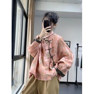Vrouwen Chinese Stijl Hanfu Qipao Tops Traditionele Oosterse Kleding Mode Print Jassen Retro Blouse Casual Shirt Elegante Jassen