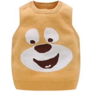 Cartoon Beer Baby Trui Vest Gebreide O-hals Mouwloze Trui Voor Jongens Katoen Zachte Baby Jongen Vest Trui Lente Baby Kleding