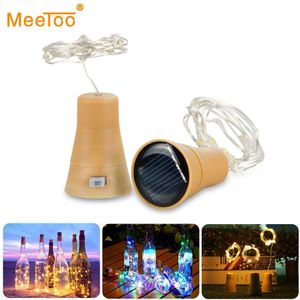 2M Koperdraad LED Guirlande Zonne-energie Kurk Wijnfles Lights Kerstmis Fairy String Lights Outdoor Party Bruiloft Decoratie