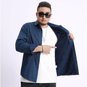 Grote Plus Size 10XL 9XL 8XL Fleece Mode Mannen Shirts Herfst En Winter Verdikking Warme Plaid Mannelijke Sociale shirt Kleding