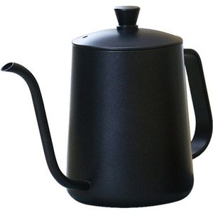 Thee Koffie Pot 600Ml Thicken Black Rvs Koffie Drip Zwanenhals Waterkoker Draagbare Koffiezetapparaat Giet Over Koffie Potten