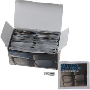 50 Stuks Anti-Fog Doekjes Bril Bevochtigd Antifog Lens Defogger Lenzenvloeistof Doekjes
