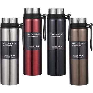 Sport Fles 800Ml/1000Ml Grote Capaciteit Dubbele Rvs Thermoskan Outdoor Reizen Draagbare Lekvrije Auto thermoskan