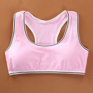 Training Bh Voor Meisje Katoen Zachte Beha Sport Bh Effen Kleur Draadloze Tiener Meisje Ondergoed Brede Band Bras