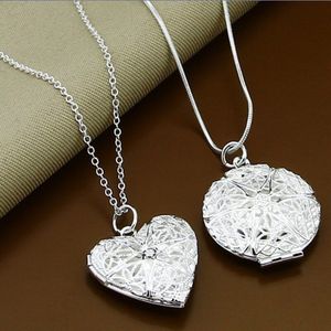 Paar Sieraden Sets 925 Sterling Zilver Hart Ronde Hanger Kettingen Voor Vrouw Mannen