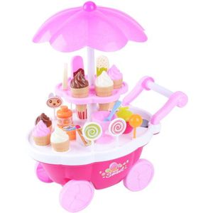 Kinderen Spelen Speelgoed Met Licht Muziek Mini Supermarkt Snoep Boot Ijs Barbecue Trolley