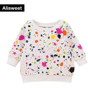 Winter Baby Boy Sweater Unisex Wit Pasgeboren Meisje Kleding Kinderen Kleur Inkt Lange Mouwen Plain Top