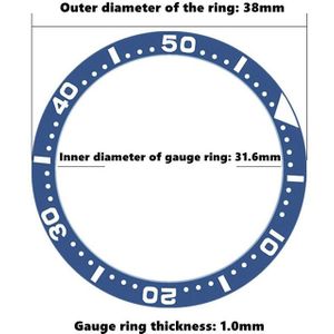Blauw Horloge Gezicht 38 Mm Diameter Keramische Bezel Insert 40 Mm Voor Submariner Herenhorloge Horloges Vervangen Accessoires