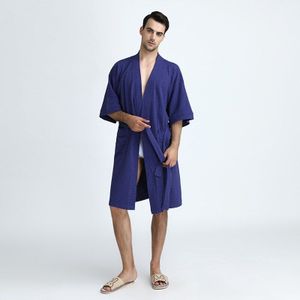 Mannen Katoen Nachtkleding Zomer Casual Robe Gown Kimono Badjas Half Sleeve Nachtjapon Losse Thuis Kleren Mannelijke Nachtkleding M Xl