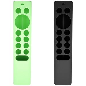 2X Thuis Tv Afstandsbediening Stofdicht Silicone Case Voor Nvidiashield Tv Pro / 4K Hdr Afstandsbediening Lichtgevende Groene &amp; Zwart