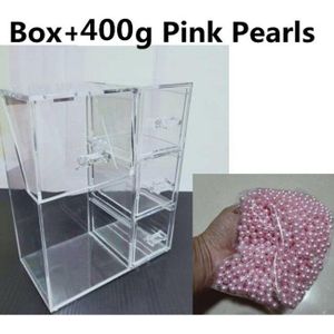 Plastic Make Borstels Houder Met Lades Voor Katoen Pads/Wattenstaafje Make Borstel Organizer Met 400G Parels Cosmetica Opslag doos