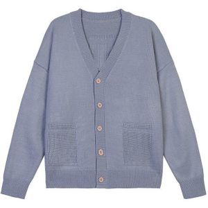 Iefb Herenkleding Effen Kleur V-hals Met Lange Mouwen Vest Trui Casual Paar Grijs Sweatercoat 2022 Lente Kintting Tops