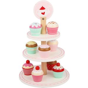 Simulatie Cake Stand Houten Speelgoed Voor Kinderen Roze Aardbei Speelhuis Meisje Speelgoed Verjaardagsfeestje Educatief Speelgoed