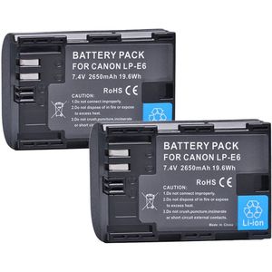 4X 2650 Mah LP-E6 LP-E6N Lp E6 Batterij + Lcd Usb Dual Charger Voor Canon Eos 6D 7D 5D Mark ii Iii Iv 60D 60Da 70D 80D 5DS R XC10