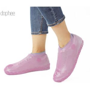 Dophee 1 Paar S Waterdichte Protector Schoenen Boot Cover Unisex Regen Overschoenen Anti-Slip Regen Schoenen Gevallen Siliconen schoen Cover