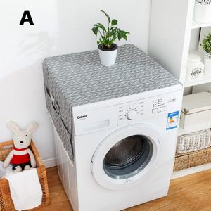 Geometrische Ruit Dust Covers Wasmachine Covers Koelkast Dust Met Pocket Katoen Linnen Magnetron Dust Covers Home Schoon