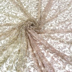 1 Yard Afgestudeerd Kleur Goud Roze Glitters Pailletten Kant Stof Shiny Lace Kostuum Stof Mode ! 6 Kleuren Op Voorraad!