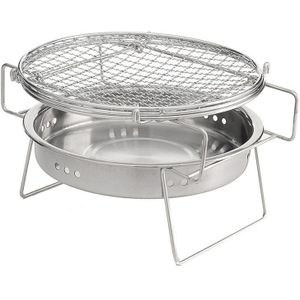 Outdoor Barbecue Grill Vouwen Rvs Bbq Grill Draagbare Ronde Houtskool Gebraden Rack Voor Camping Wandelen Picknick Thuis