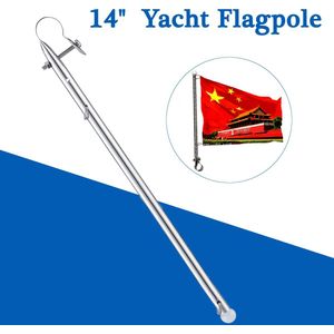 14 Inch Rvs Boot Vlag Pole Marine Grade Klem Kajak Boot Jachten Vervanging Accessoires Dinghy Verhogen Vlag Staaf Onderdelen