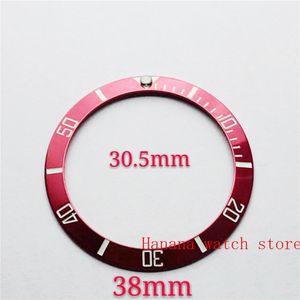 Horloge Onderdelen 38 Mm Full Rood Titanium Bezel Met Witte Mark Insert Voor 40 Mm Automatische Horloges