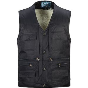 Winter Fleece Warm Vest Voor Mannen Herfst Mannelijke Casual Multi Pocket Fotograaf Mouwloze Jas Heren Vest Met Veel Zakken