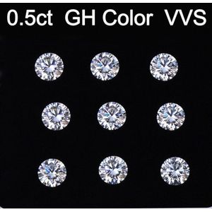 Losse Edelstenen Moissanite GH Kleur 0.5ct 0.5 Karaat 5mm Duidelijkheid VVS Ronde Sieraden Armband Diamanten Ring Materiaal Losse Stenen