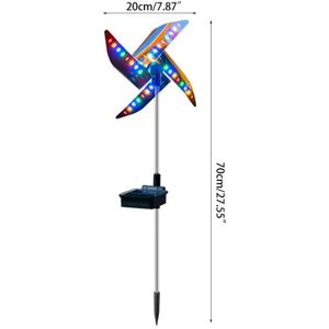 Solar Wind Spinner Tuin Stake Pinwheels Met 8 Verlichting Modes Led Fairy Lights Outdoor Patio Gazon Kerst Decoratie