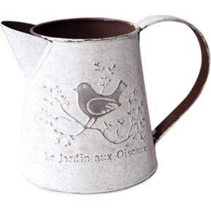 AC86-Franse Retro Landelijke Witte Bloempotten Doen Oude Gieter Mini Chic Metalen Vaas Home Decoratie Ornamenten