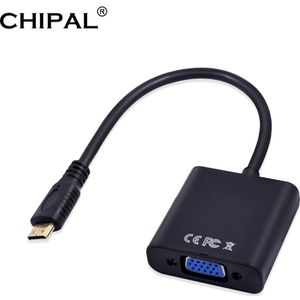 Chipal Mini Hdmi-ingang Vga-uitgang Hdmi Male Adapter Naar Vga Female Converter Kabel Voor Pc Desktop Notebook Tablet hdtv Monitor