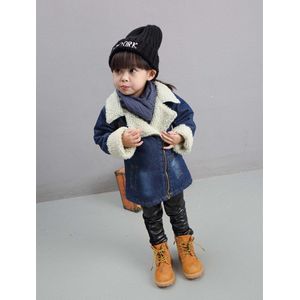 Winter Kinderen Bovenkleding Schuine rits kasjmier katoen Denim Jas Baby Jongens en Meisjes Warme Jassen 1-2 -3-4 jaar
