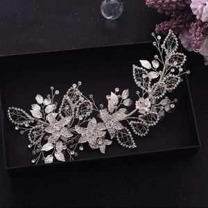 Trixy H282-S Zilveren Bloem Bruiloft Haaraccessoires Pageant Crown Rhinestone Tiara Sieraden Hoofdband Diamant Hoofddeksel Voor Vrouwen