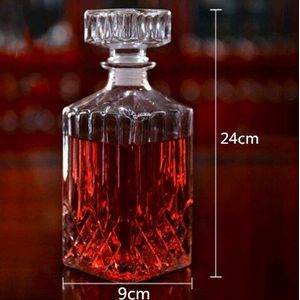 Transparante Luxe Loodvrij Vierkante Glas Wijn Fles Whisky Karaf Alcohol Container Schenker Wijn Karaf Voor Bar